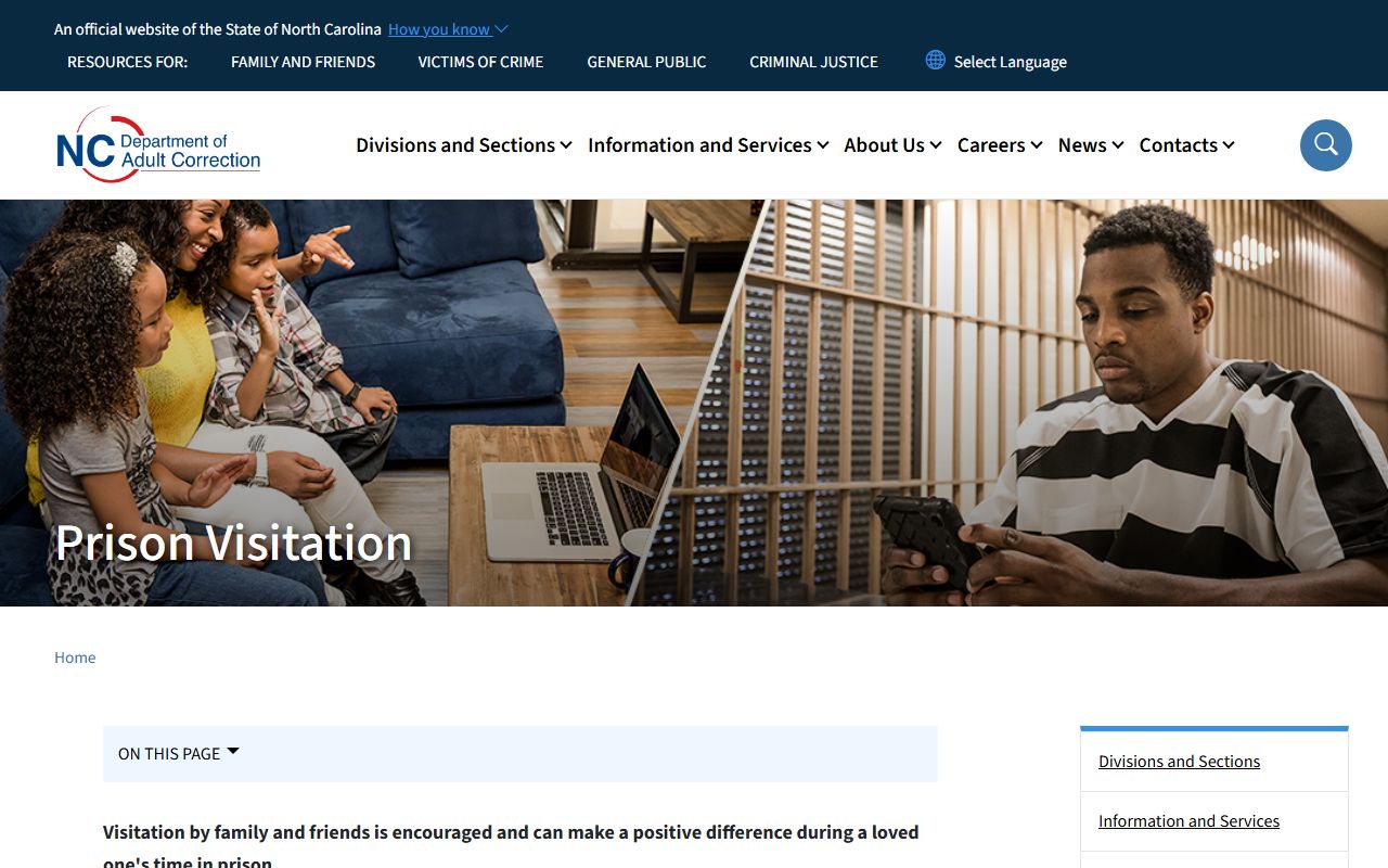 Pamlico Correctional Institution inmate visitation NCDAC prison rules